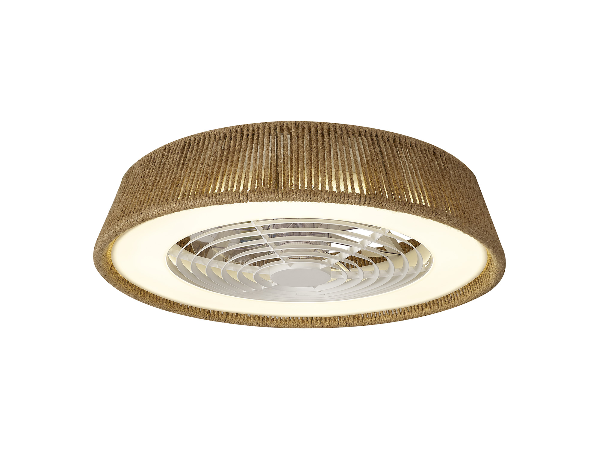 M8229  Polinesia Rope 70W LED Dimmable Ceiling Light & Fan, Remote Controlled Beige Oscu